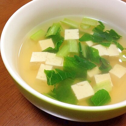 小松菜豆腐のスープ